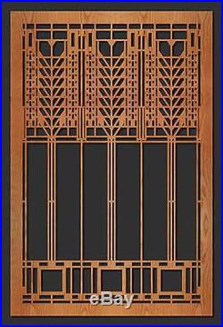 Frank Lloyd Wright COONLEY WINDOW C Design WALL HANGING Etched Wood 31x11