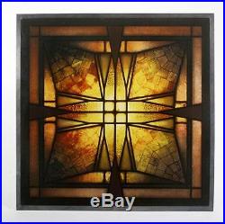 Frank Lloyd Wright Ceiling Light Frank Thomas House Stained Art Glass Panel