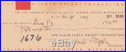 Frank Lloyd Wright Check Signed 11/29/1947