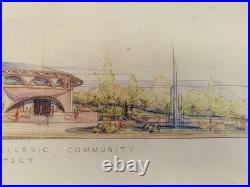 Frank Lloyd Wright Church for the Milwaukee Hellenic Community Poster Framed