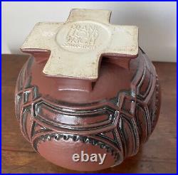 Frank Lloyd Wright Collection Footed Pottery Art Vase Metallic Reproduction Mint