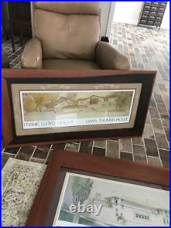 Frank Lloyd Wright Collection Framed Art Lithograph Prints Set Lot Of 8 Nice