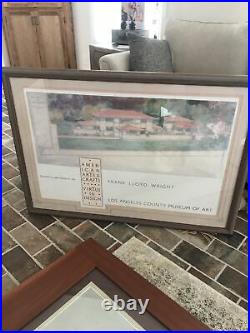 Frank Lloyd Wright Collection Framed Art Lithograph Prints Set Lot Of 8 Nice