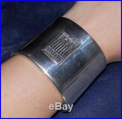 Frank Lloyd Wright Collection MOMA 925 Sterling Silver Panel Art Cuff Bracelet