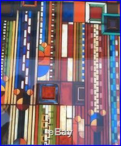 Frank Lloyd Wright Collection Metal Stained Glass 12 x 11 Saguaro Forms