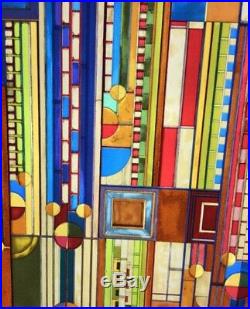 Frank Lloyd Wright Collection Metal Stained Glass 12 x 11 Saguaro Forms