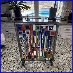 Frank Lloyd Wright Collection Saguaro Stained Glass Window Panel Multicolor