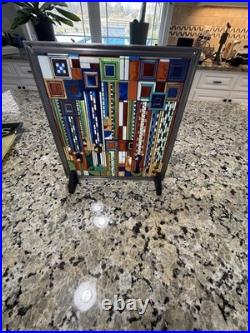 Frank Lloyd Wright Collection Saguaro Stained Glass Window Panel Multicolor