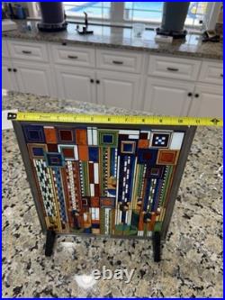 Frank Lloyd Wright Collection Saguaro Stained Glass Window Panel Multicolor