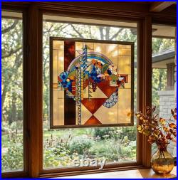 Frank Lloyd Wright Collection Stained Glass Art Panel / Sun Catcher Fruit Bowl