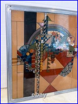 Frank Lloyd Wright Collection Stained Glass Art Panel / Sun Catcher Fruit Bowl