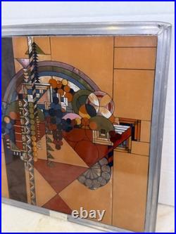 Frank Lloyd Wright Collection Stained Glass Art Panel / Sun Catcher Fruit Bowl