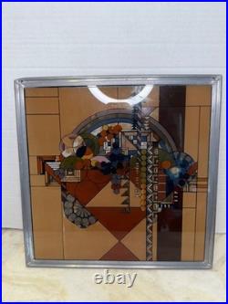 Frank Lloyd Wright Collection Stained Glass Art Panel / Sun Catcher Fruit Bowl