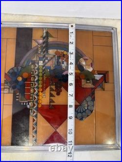 Frank Lloyd Wright Collection Stained Glass Art Panel / Sun Catcher Fruit Bowl