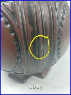 Frank Lloyd Wright Collection Urn Vase Brown Bronze Ceramic Round Footed