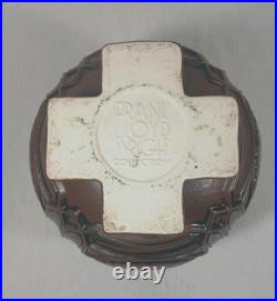 Frank Lloyd Wright Collection Urn Vase Brown Bronze Ceramic Round Footed