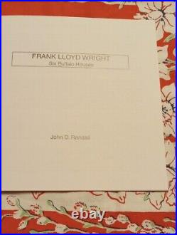 Frank Lloyd Wright Collector Book Six Buffalo Houses Architecture Randall Rare