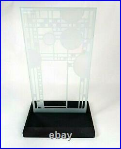 Frank Lloyd Wright Coonley Etched Glass Desktop Table Top Mid Century