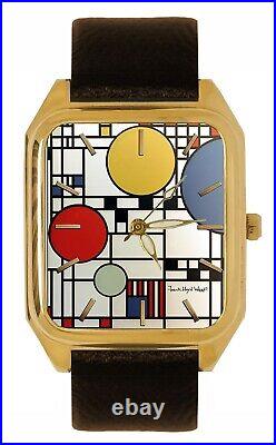 Frank Lloyd Wright Coonley House Mondrianesque Window Architectural Tank Watch