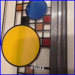 Frank Lloyd Wright Coonley Playhouse Parade Stained Glass Panel Vintage
