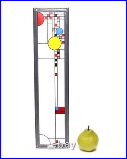 Frank Lloyd Wright Coonley Playhouse Parade Stained Glass Panel Vintage 6046AK