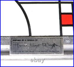 Frank Lloyd Wright Coonley Playhouse Parade Stained Glass Panel Vintage 6046AK