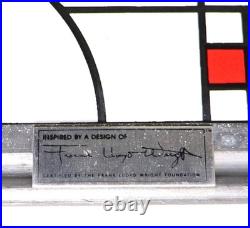 Frank Lloyd Wright Coonley Playhouse Parade Stained Glass Panel Vintage Interior