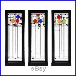 Frank Lloyd Wright Coonley Playhouse Set of Three Stained Art Glass Panels