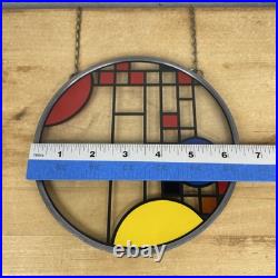 Frank Lloyd Wright Coonley Playhouse Suncatcher 6 3/8 Round Stained Glass RARE