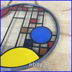 Frank Lloyd Wright Coonley Playhouse Suncatcher 6 3/8 Round Stained Glass RARE