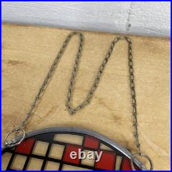 Frank Lloyd Wright Coonley Playhouse Suncatcher 6 3/8 Round Stained Glass RARE
