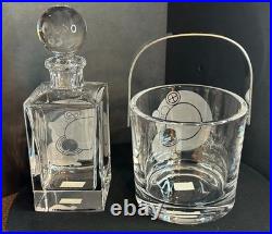Frank Lloyd Wright Crystal Decanter & Ice Bucket By Miller Rogaska Slovenia 2000
