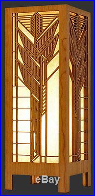 Frank Lloyd Wright DANA HOUSE Sumac LIGHT BOX LAMP 15.5 Etched Wood USA MADE Lg