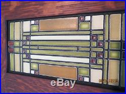 Frank Lloyd Wright Design Ceramic Tiles in Oak Frames. Prairie or Craftsmen