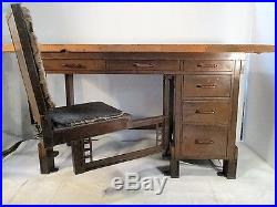 Frank Lloyd Wright Designed Chair Desk Larkin Building Buffalo NY Van Dorn Iron