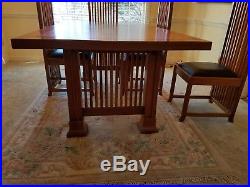 Frank Lloyd Wright Dining Room Set. Taliesin 2 table and Robie style chairs