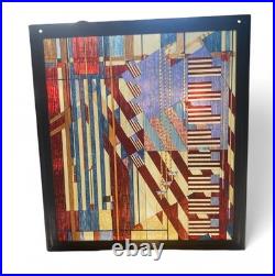 Frank Lloyd Wright Extremely Rare Vintage Stained Glass American Flag