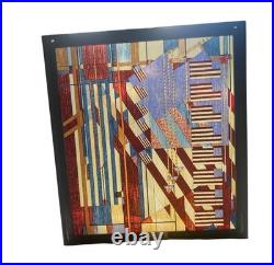 Frank Lloyd Wright Extremely Rare Vintage Stained Glass American Flag