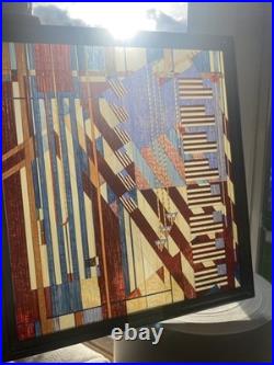 Frank Lloyd Wright Extremely Rare Vintage Stained Glass American Flag