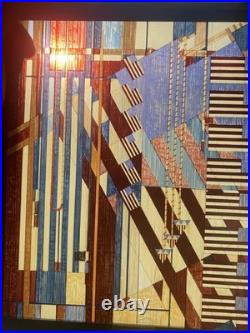 Frank Lloyd Wright Extremely Rare Vintage Stained Glass American Flag