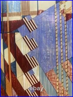 Frank Lloyd Wright Extremely Rare Vintage Stained Glass American Flag