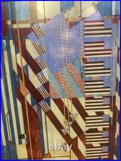 Frank Lloyd Wright Extremely Rare Vintage Stained Glass American Flag