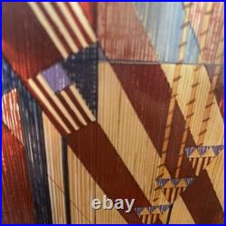 Frank Lloyd Wright Extremely Rare Vintage Stained Glass American Flag
