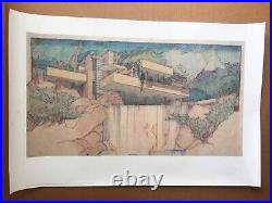 Frank Lloyd Wright FALLINGWATER HUGE Print RARE from Taliesin