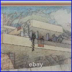 Frank Lloyd Wright FALLINGWATER Kaufman House 1994 Limited Ed MOMA Print Framed