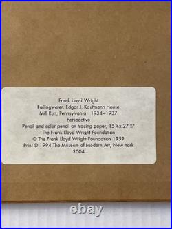 Frank Lloyd Wright FALLING WATER / FALLING WATER PRINT Matted & Framed MoMA VTG