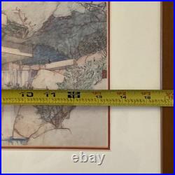 Frank Lloyd Wright FALLING WATER / FALLING WATER PRINT Matted & Framed MoMA VTG