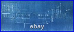 Frank Lloyd Wright Fallingwater Original Working Blueprint, Reverse Copy