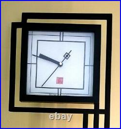 Frank Lloyd Wright Floor Standing Taliesin Design Clock In A Black Metal Frame