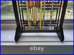 Frank Lloyd Wright Foundation Autumn Sumac Stained Glass Suncatcher Panel 11 x 7